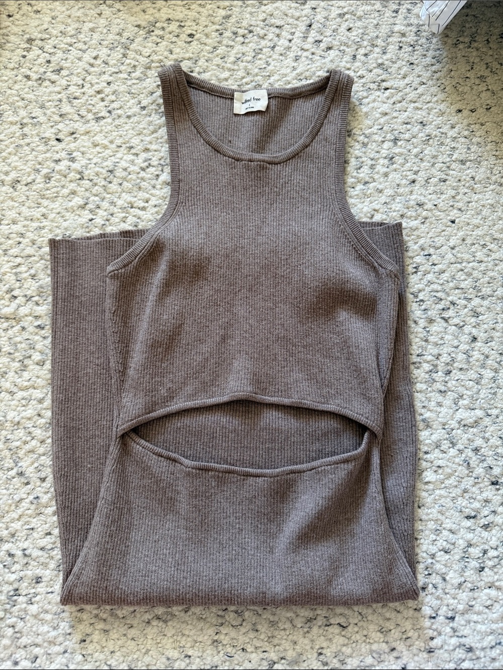 Wilfred Mini Dress in Brown Ribbed Knit